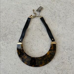 Chico's Tortoiseshell and Black Statement Necklace